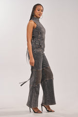 CAMILLA SLEEVELESS DENIM JUMPSUIT