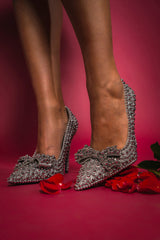 AZALEA WANG HEMITATE STONE EMBELLISHED PUMP