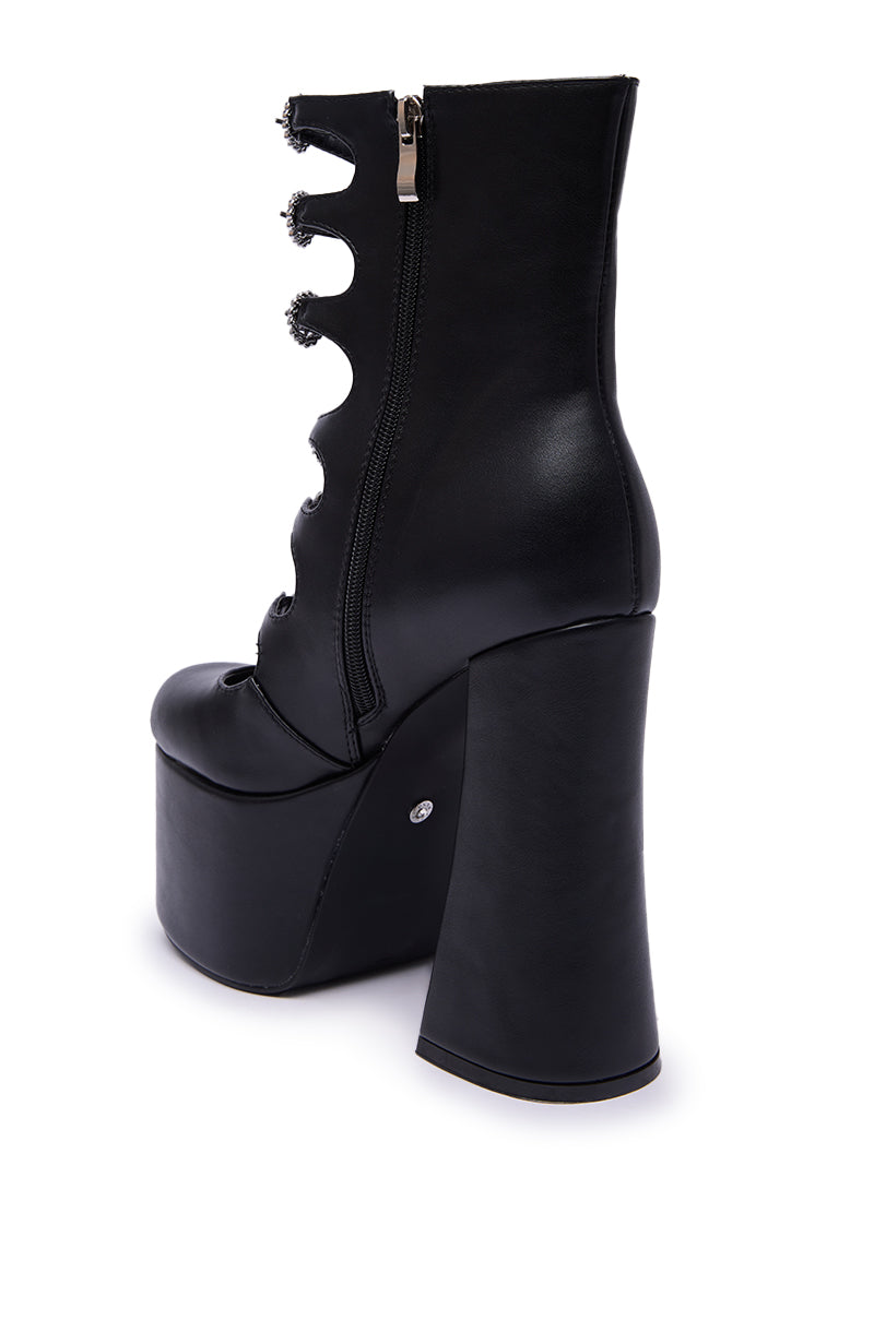 AZALEA WANG OMLEE BLACK ULTRA HIGH PLATFORM BOOTIE