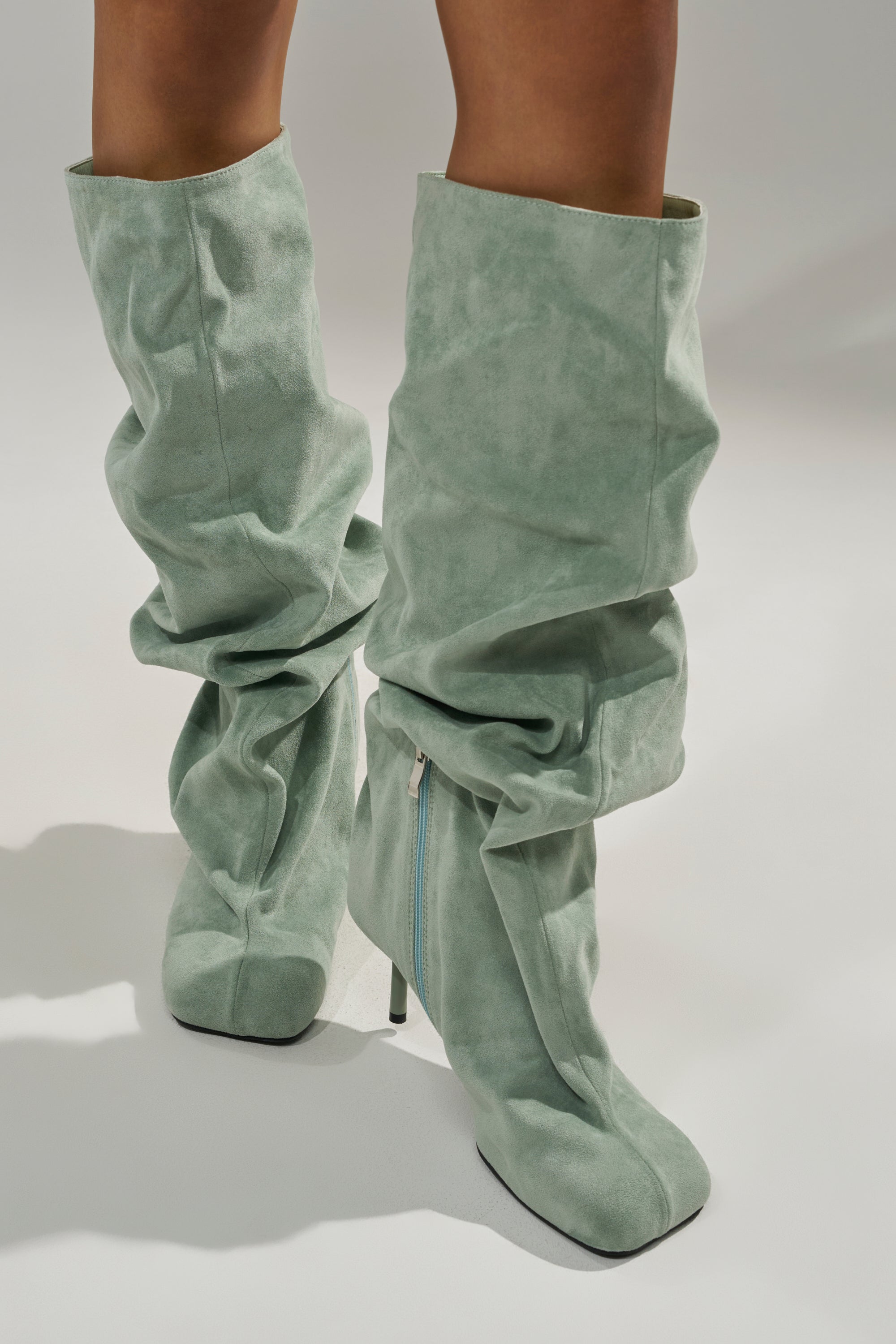 AZALEA WANG RANDALL SAGE FAUX SUEDE STILETTO BOOT