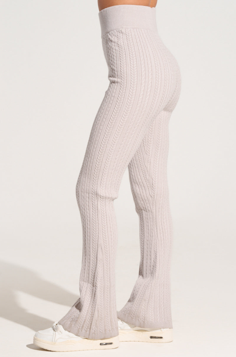 DREAM GIRL FLARE KNIT PANT IN GREY