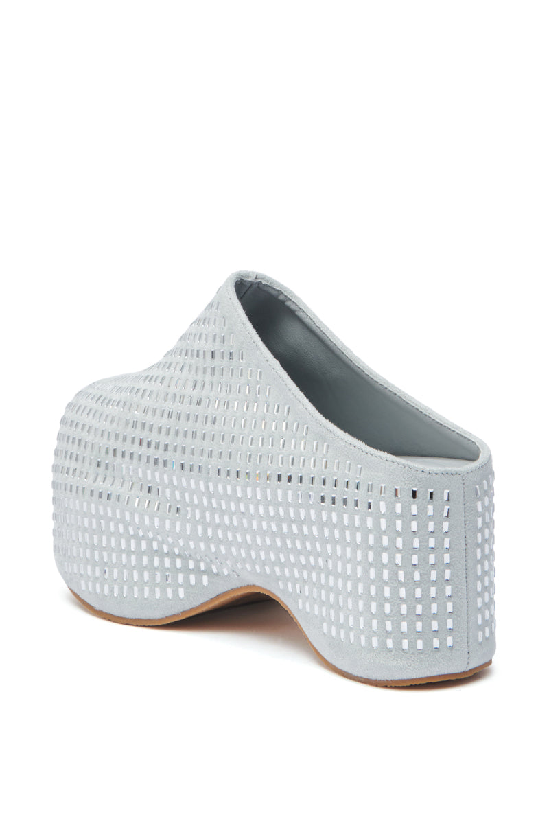 AZALEA WANG ROMESCO BLING FLATFORM CLOG IN GREY
