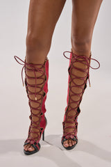 AZALEA WANG SHAI BLACK MULTI GLADIATOR SANDAL