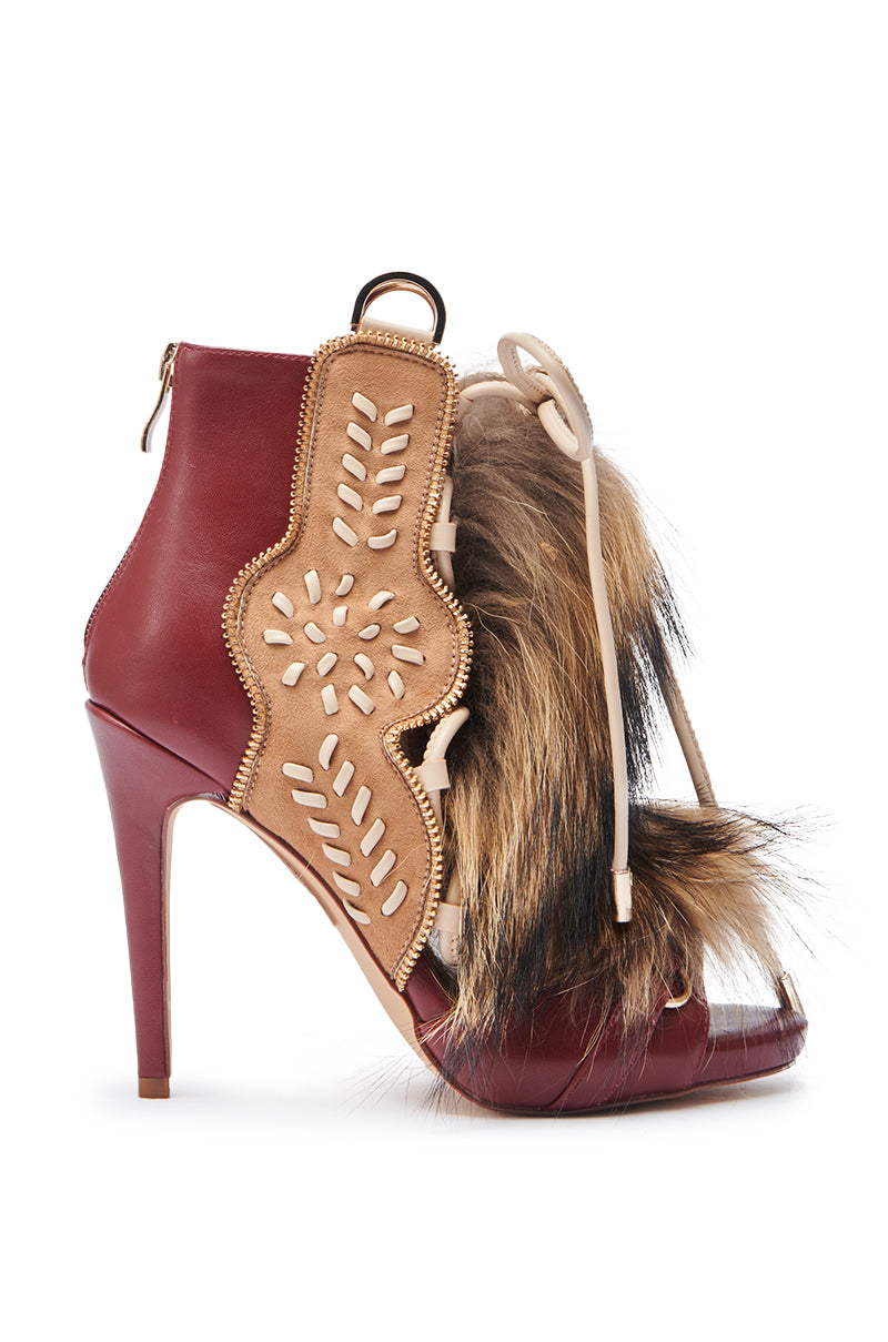 AZALEA WANG SHAINY MULTI MATERIAL SANDAL