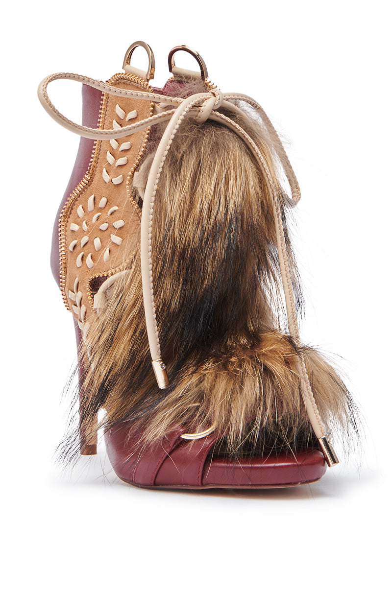 AZALEA WANG SHAINY MULTI MATERIAL SANDAL