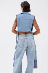 DOWN TO IT SPLIT DENIM VEST
