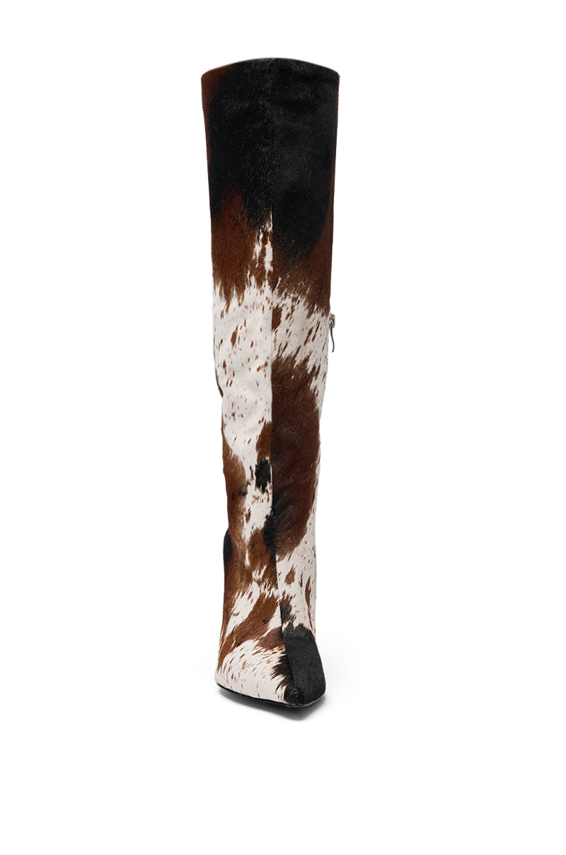 AZALEA WANG SYREALI COW STILETTO BOOT