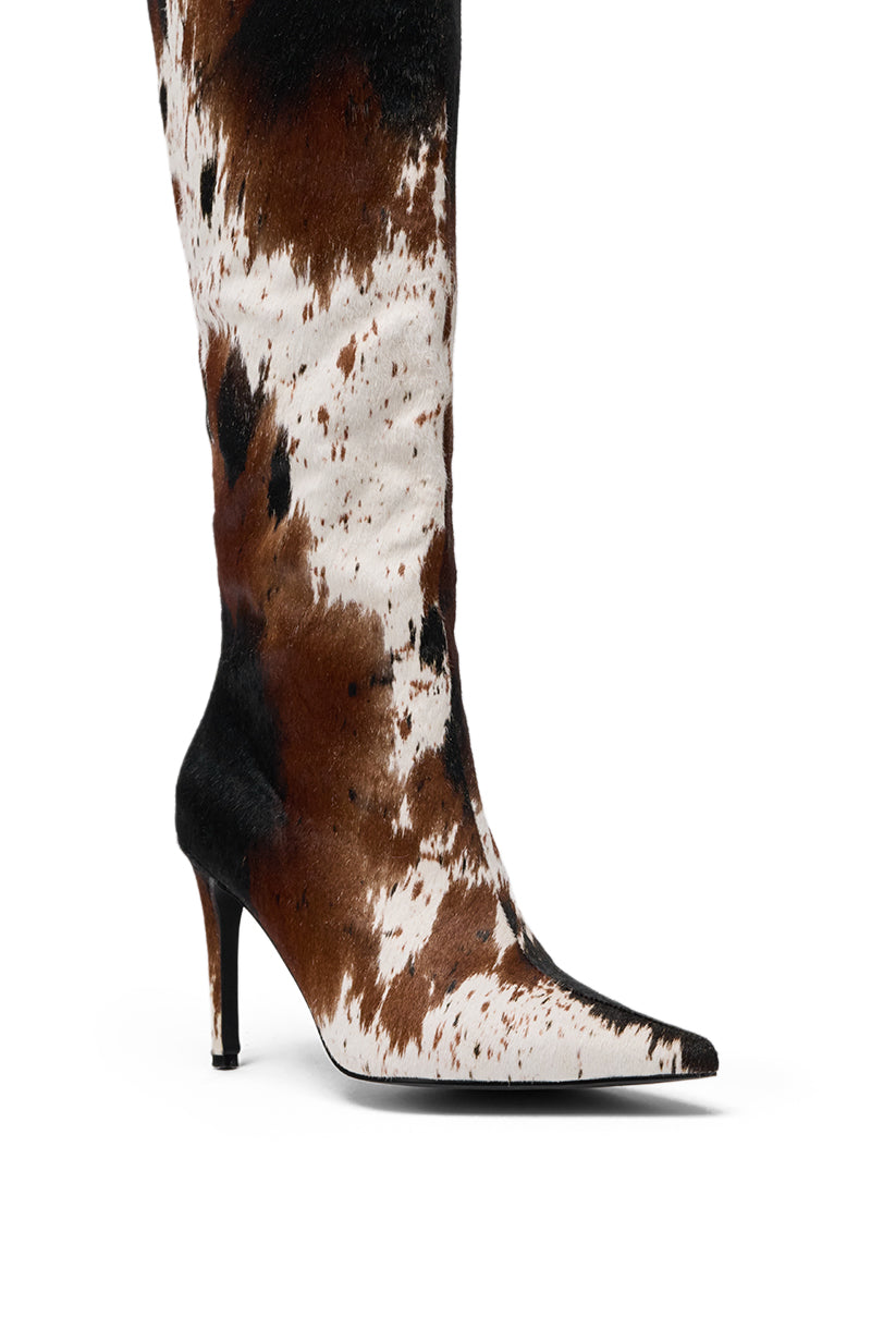 AZALEA WANG SYREALI COW STILETTO BOOT