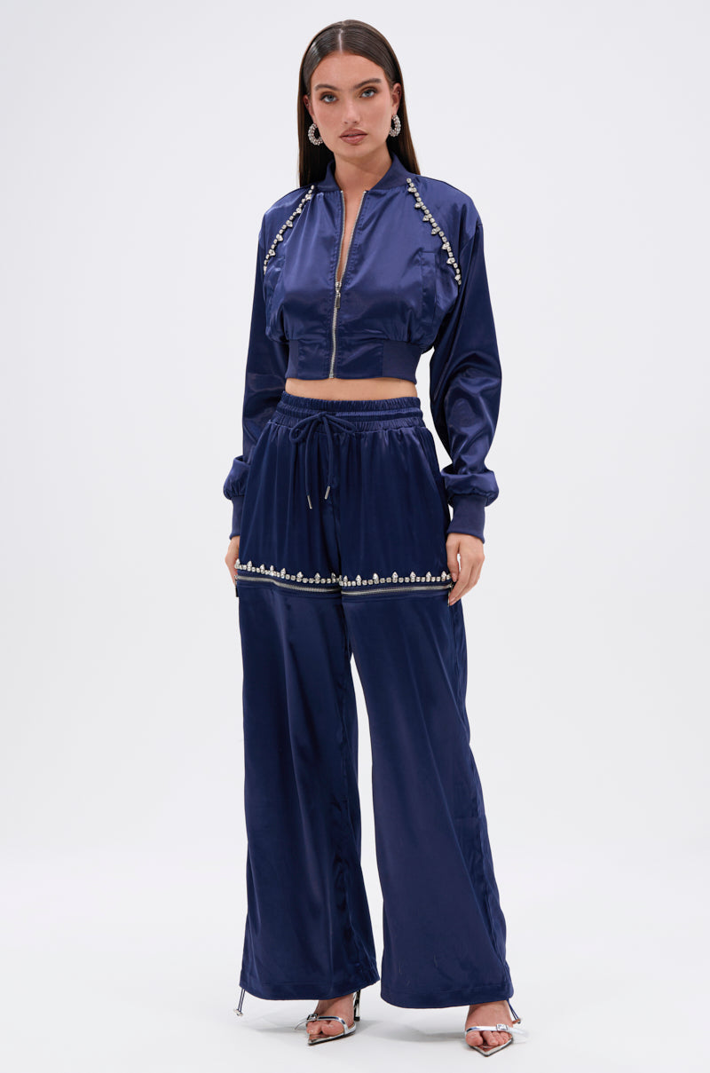 CALL BACK CUTOUT SATIN JOGGER