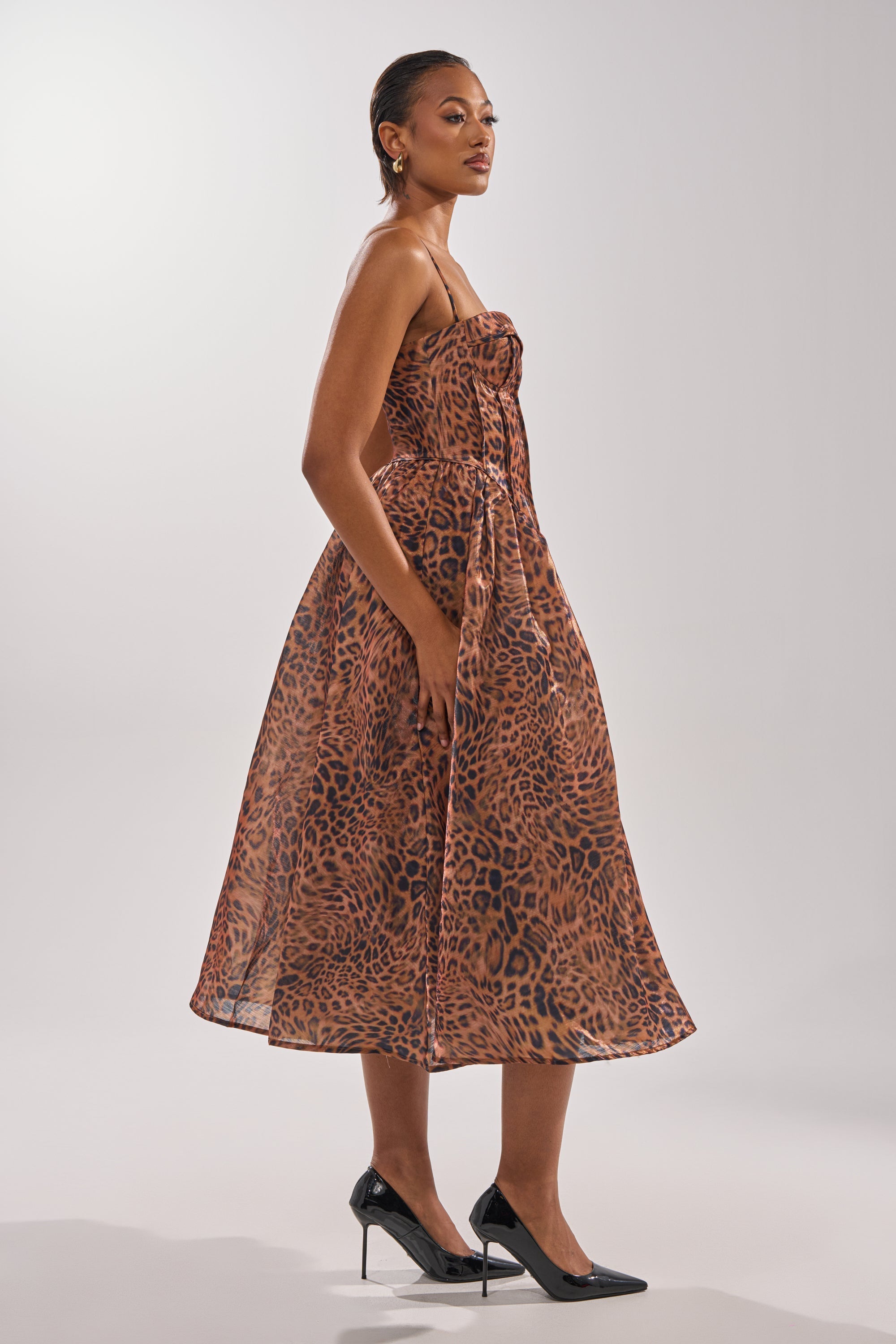 CHEETAH SISTERS MIDI DRESS