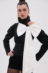 DAYANNE MOCK NECK BOW TOP