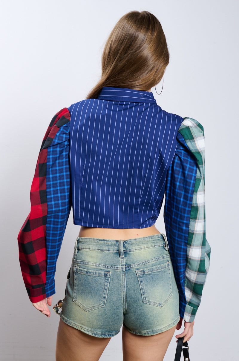 ALL DIFFERENT DIRECTIONS BUTTON UP BLOUSE