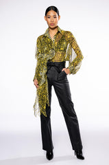 ALL OVER ASYMMETRICAL BUTTONDOWN BLOUSE