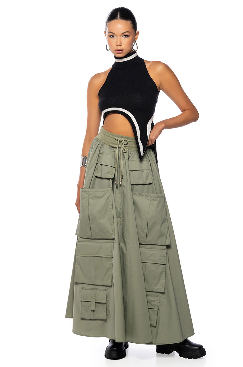 AMELIA CARGO POCKET MAXI SKIRT