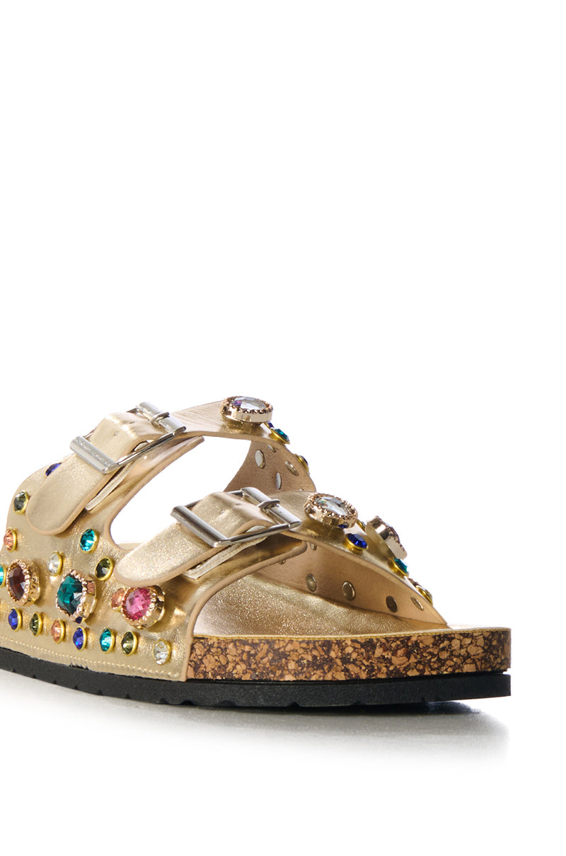 AZALEA WANG BAYLEAVES GOLD EMBELLISHED SANDAL