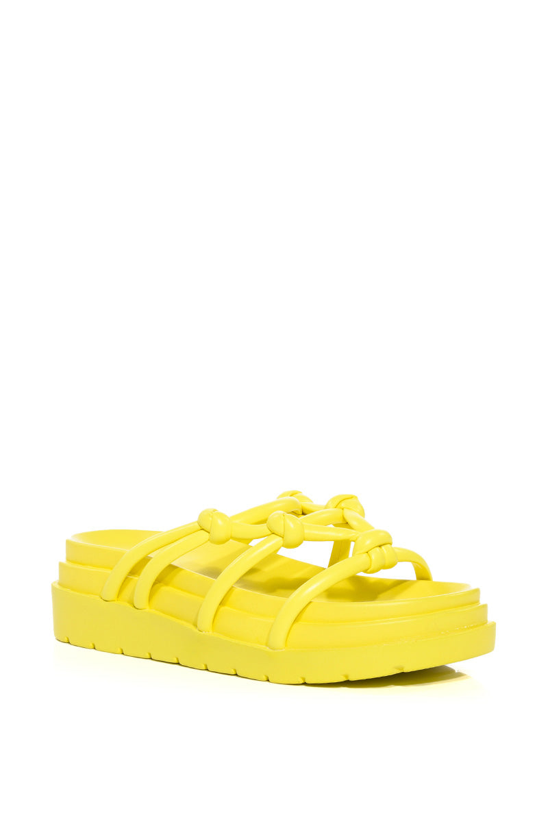 AZALEA WANG BENITA FLAT SANDAL IN YELLOW