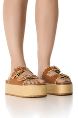 AZALEA WANG CALLUNA TAN FLATFORM SANDAL