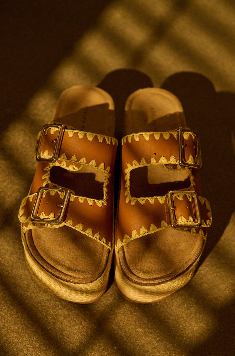 AZALEA WANG CALLUNA TAN FLATFORM SANDAL