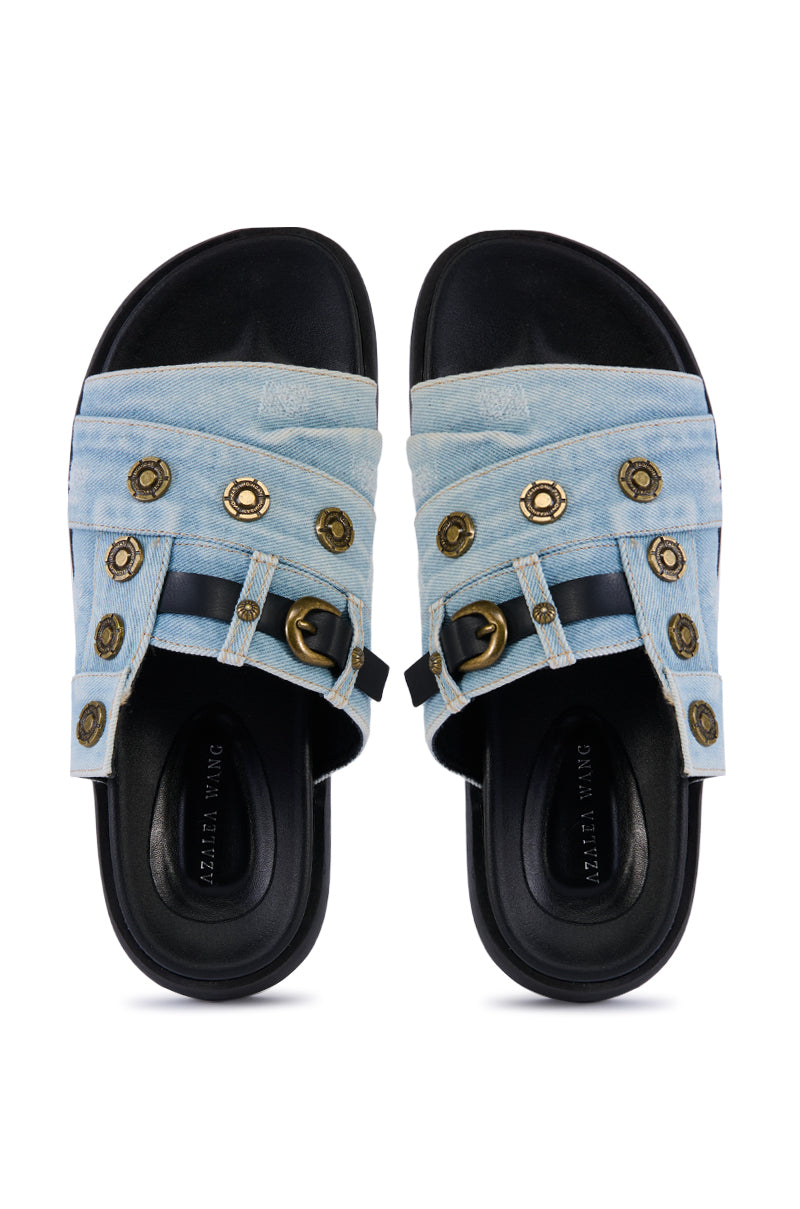 AZALEA WANG CLEMENCY DENIM SANDAL