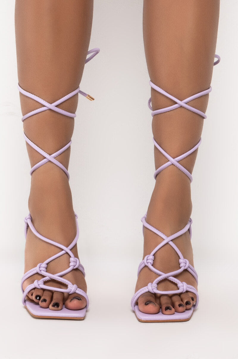 AZALEA WANG HEARTS RACING CHUNKY SANDAL IN PURPLE