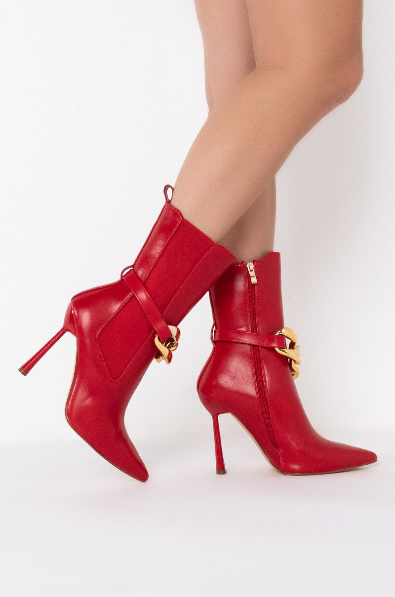 AZALEA WANG HEATING UP STILETTO BOOTIE IN RED