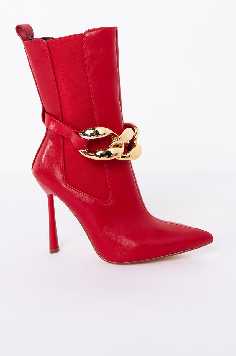 AZALEA WANG HEATING UP STILETTO BOOTIE IN RED