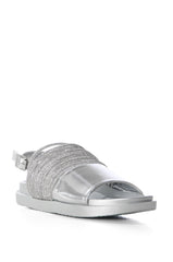 AZALEA WANG HILAIRE SILVER DIAMOND ROPE EMBELLISHED SANDAL