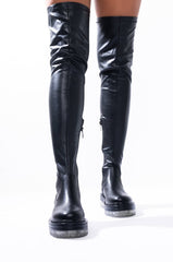 AZALEA WANG HOLD ON TIGHT FLATFORM BOOT IN CLEAR