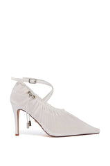 AZALEA WANG JUBILANCE WHITE MESH CINCH PUMP