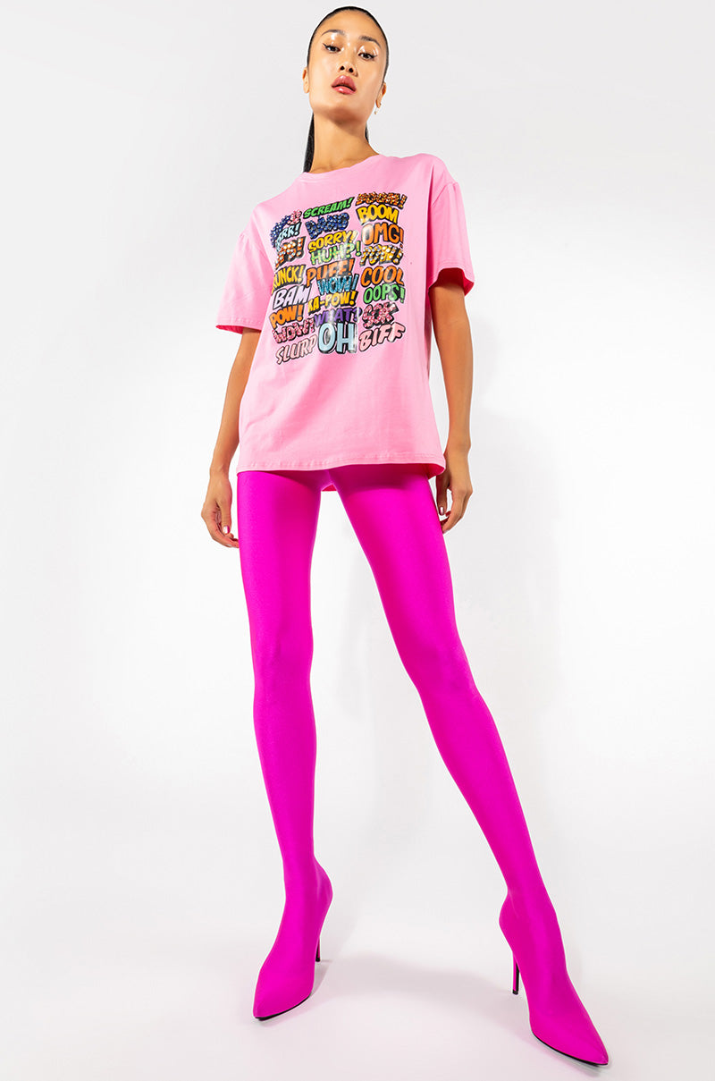 AZALEA WANG TAYTAY SEXY STILETTO BOOT PANT IN FUCHSIA STRETCH