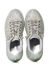 AZALEA WANG STOP AND STARE FLAT SNEAKER IN SILVER