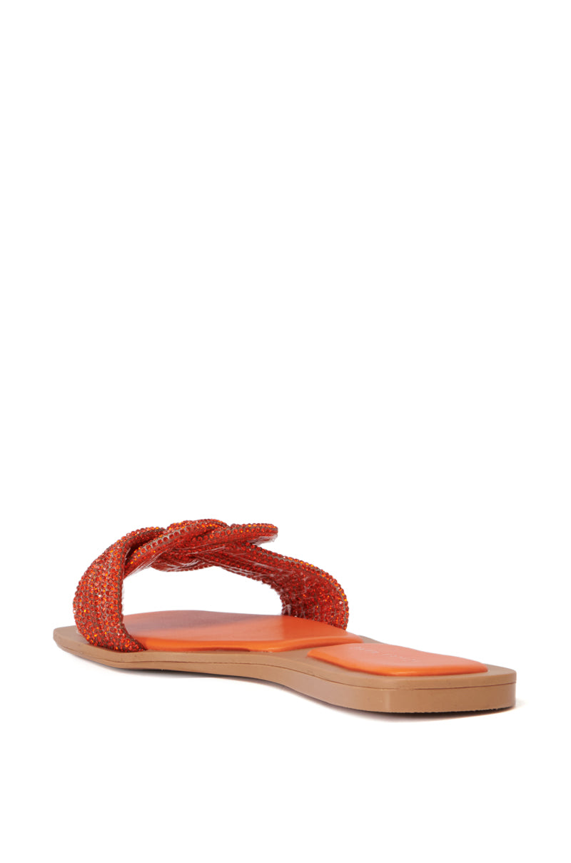 AZALEA WANG TAMBOURINE ORANGE SPARKLY SANDAL