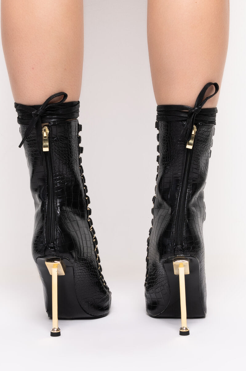AZALEA WANG TELL ME WHERE YOU WANNA GO STILETTO BOOTIE IN BLACK