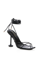 AZALEA WANG THROUGH THE WIRE LACE UP STILETTO SANDAL IN BLACK
