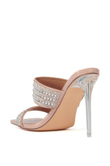 AZALEA WANG YONAH NUDE RHINESTONE SANDAL