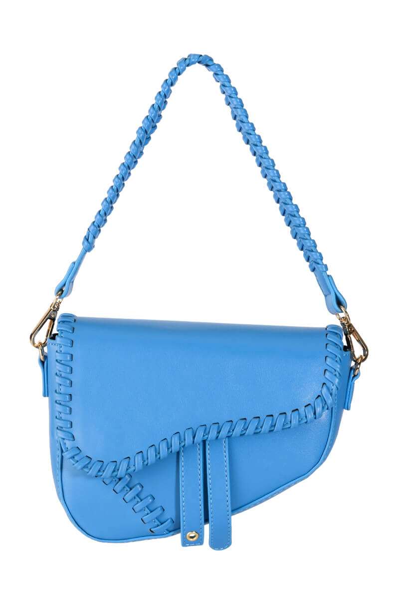 AZURE CROSS STITCH PU PURSE