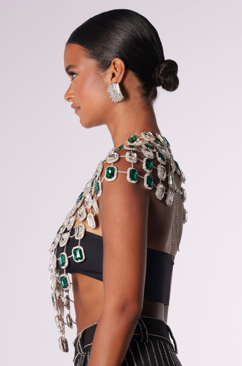 BEJEWLED EMERALD SLEEVELESS TOP