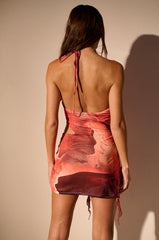 BURNIN UP COWL NECK MINI DRESS
