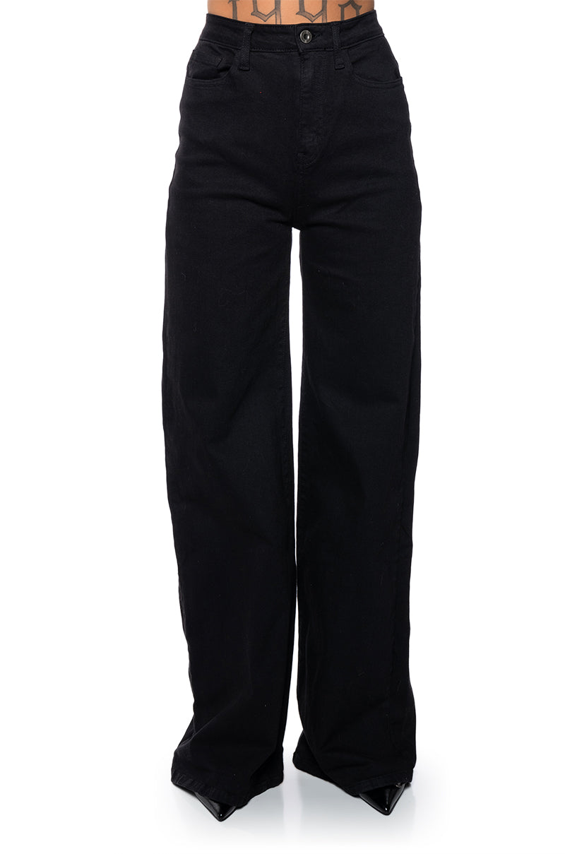CALI DREAM WIDE LEG BLACK JEANS
