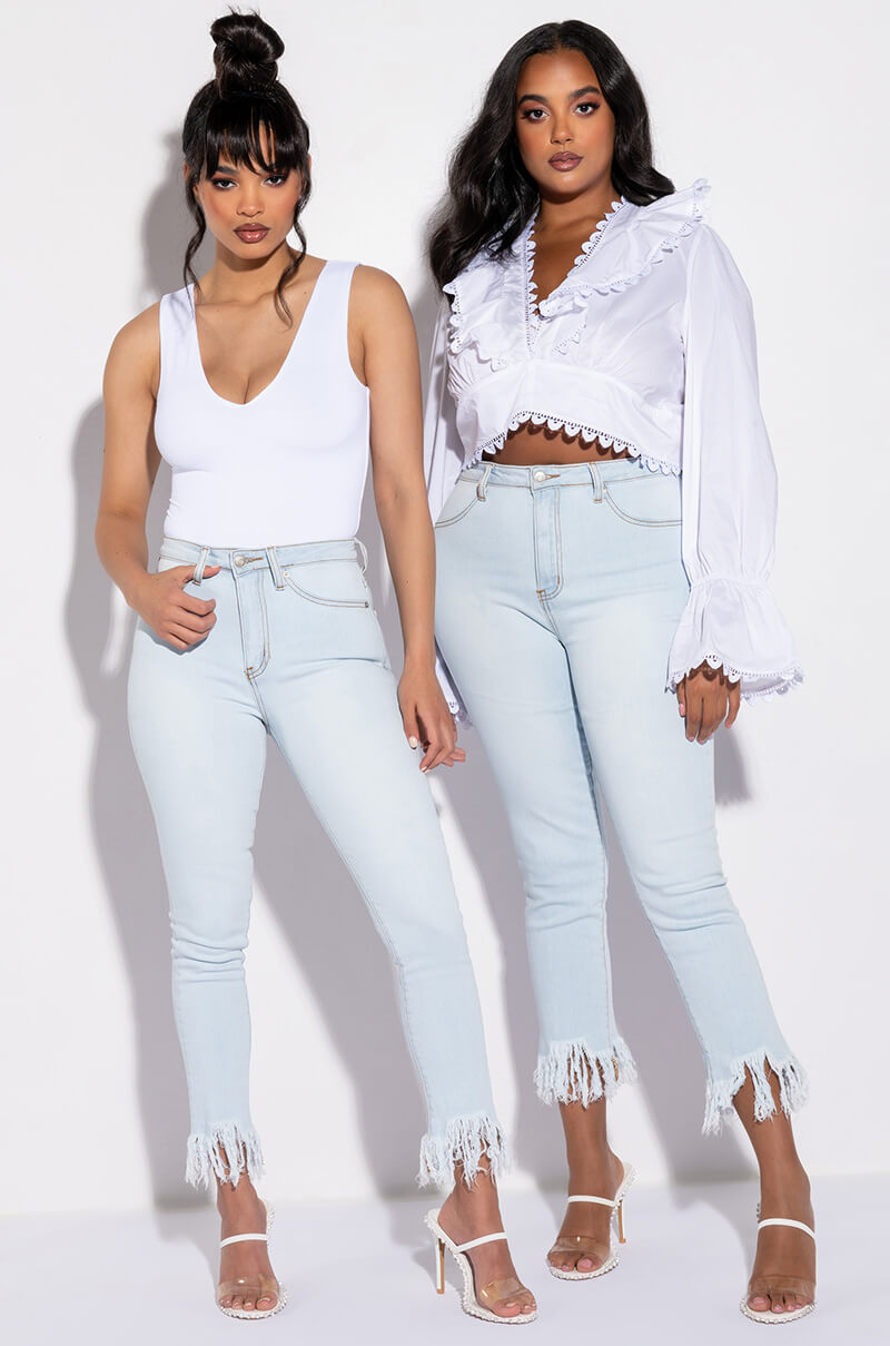 CALIFORNIA DREAMS FRINGE SKINNY JEANS