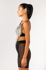 CARNIVALE RHINESTONE FRINGE BRA TOP