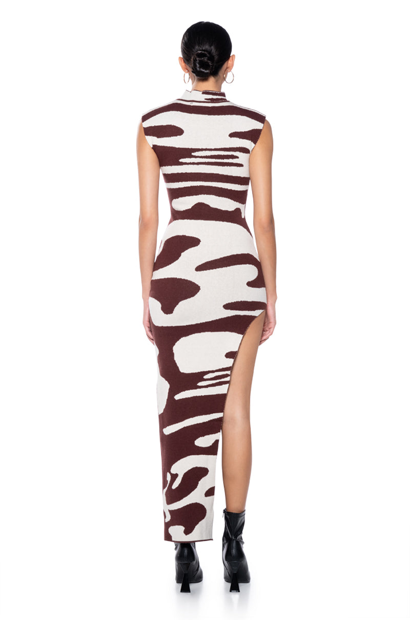 CAUGHT MY EYE MOCK NECK KNIT MAXI DRESS
