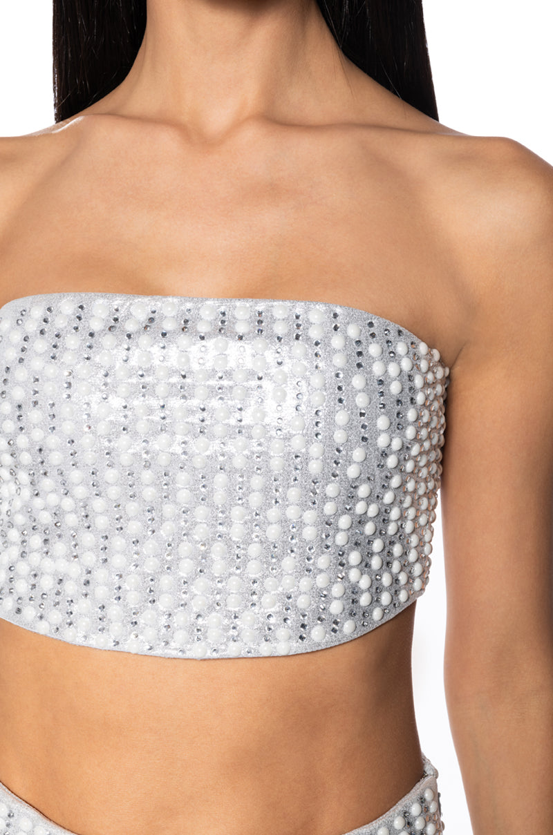 CELEBRATE ME EMBELLISHED TUBE TOP