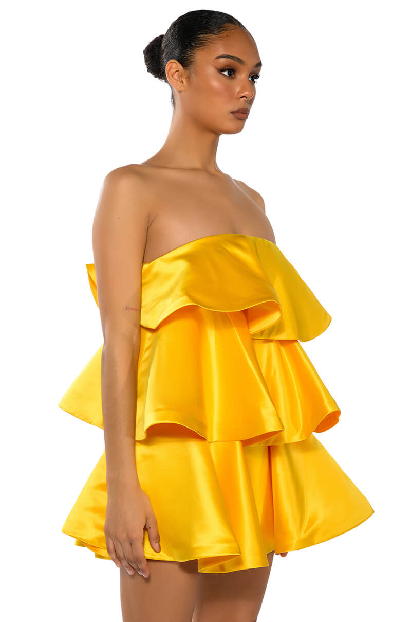 CENTER OF ATTENTION LAYERED MINI DRESS
