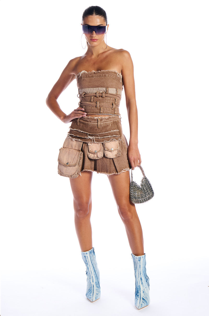 CITY OF ANGELS DENIM MINI SKIRT