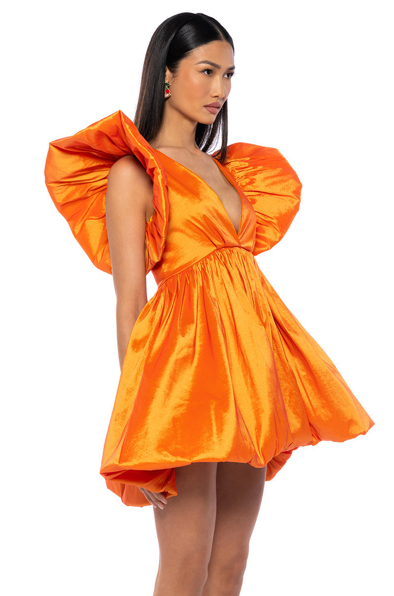 CLEMENTINE BUTTERFLY SLEEVE MINI DRESS