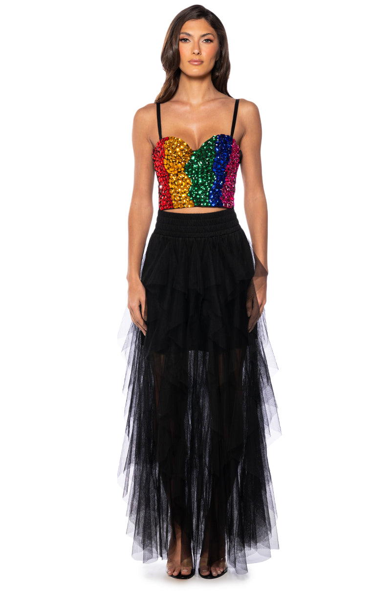 COLORFUL RHINESTONE BUSTIER