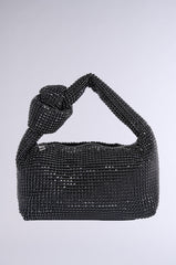COME CLOSER RHINESTONE PURSE IN BLACK