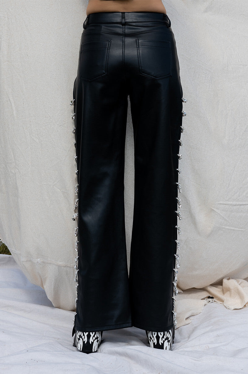 COVERED IN ICE FAUX LEATHER PANT