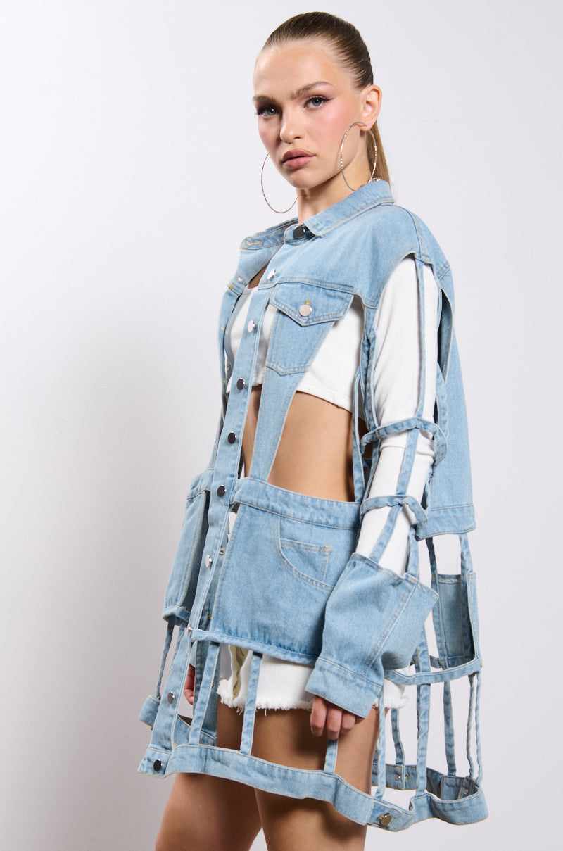 CUT IT OUT DENIM JACKET